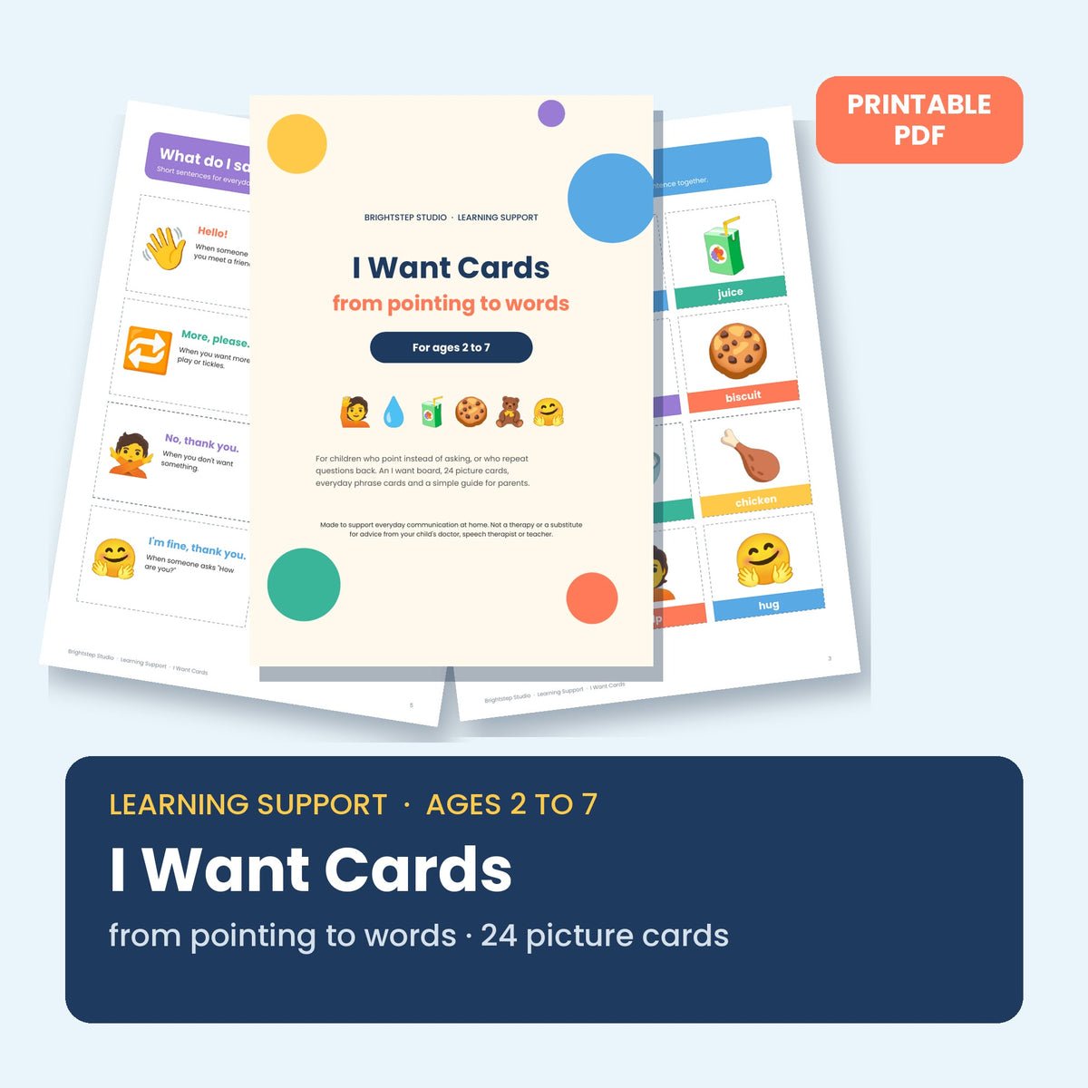 I Want Cards: From Pointing to Words (Ages 2-7)