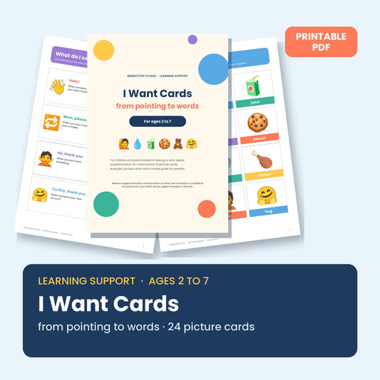 I Want Cards: From Pointing to Words (Ages 2-7)