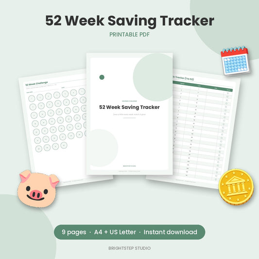 52 Week Saving Tracker | Printable PDF