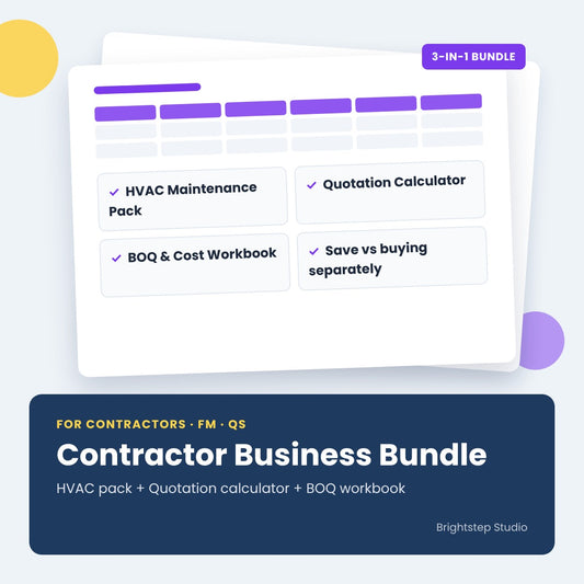 Contractor Business Bundle | HVAC, Quotation & BOQ Templates