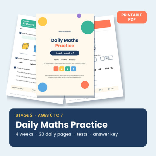 Stage 2 Maths Daily Practice, Term 1 Month 1 (Ages 6-7)