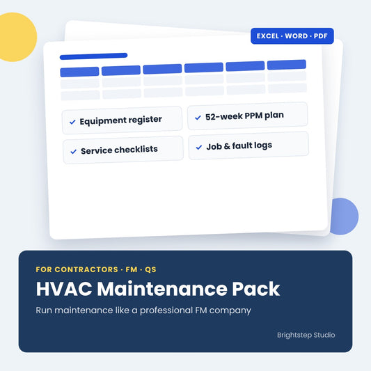 HVAC Maintenance Pack | Excel, Word & PDF Templates