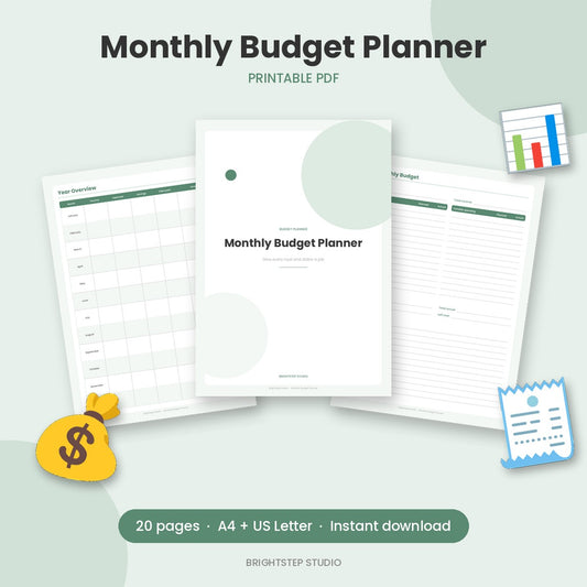 Monthly Budget Planner | Printable PDF