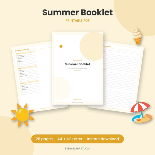 Summer Booklet for Kids | Printable PDF