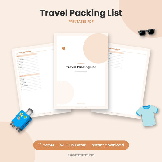 Travel Packing List | Printable PDF