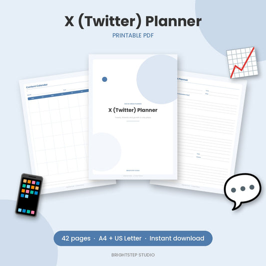 X (Twitter) Planner | Printable PDF